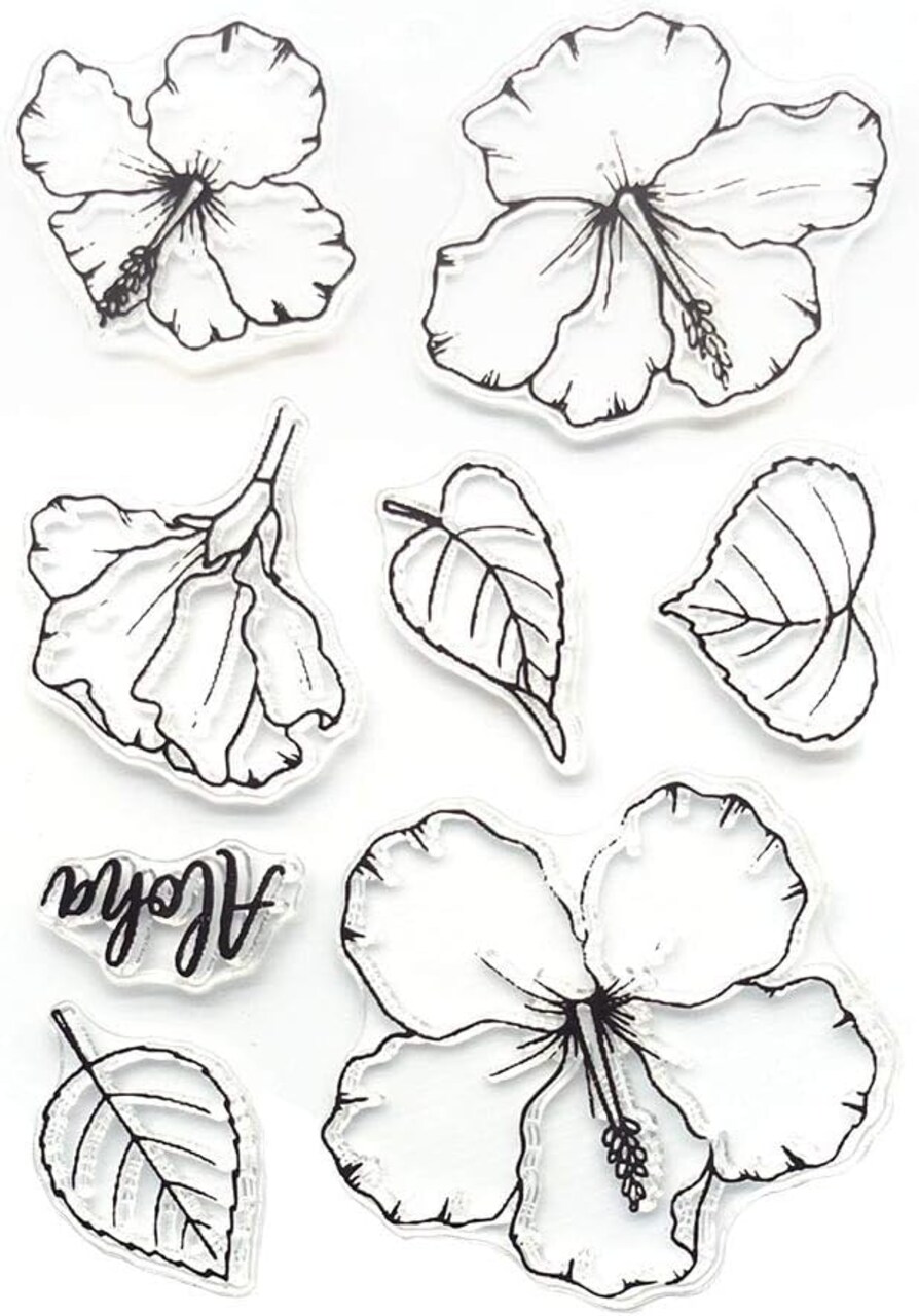 Flower Leaf Stamps and Dies for Card Making, Words Flower Cutting Die and Clear Stamps for Bullet Journal DIY Scrapbook Decoration